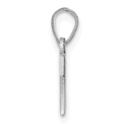 14K White Gold Polished Block Letter Z Initial Pendant