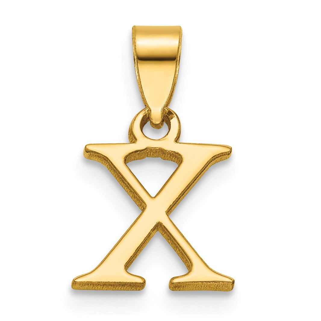 14K Polished Block Letter X Initial Pendant