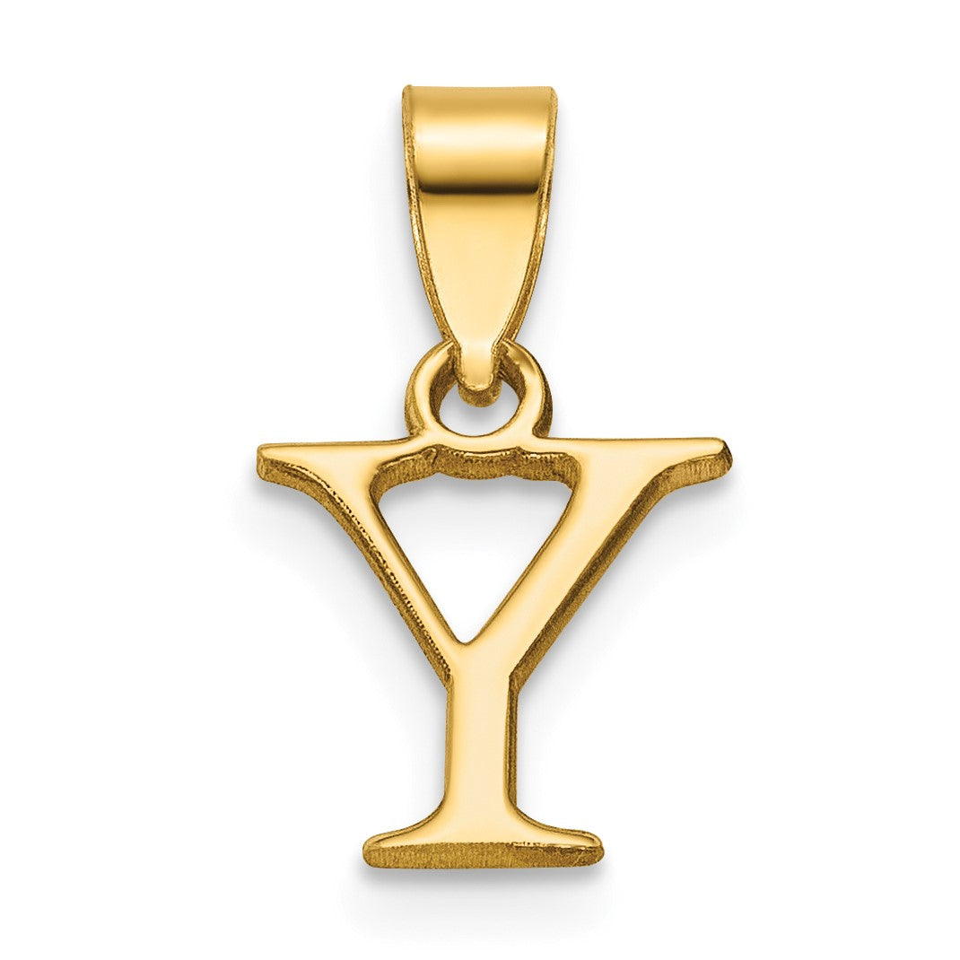 14K Polished Block Letter Y Initial Pendant