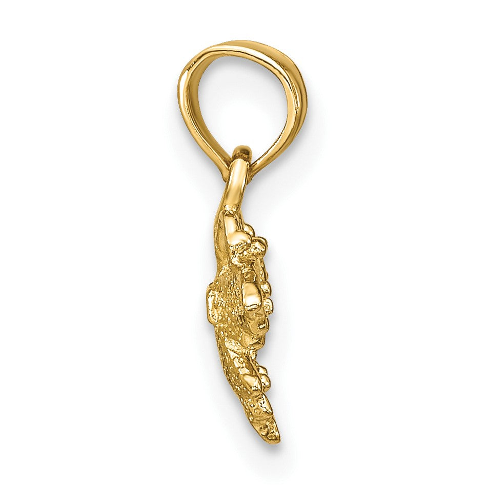 14K Textured Mini Butterfly Charm