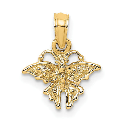 14K Textured Mini Butterfly Charm