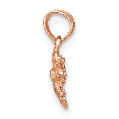 14K Rose Gold Textured Mini Butterfly Charm