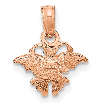 14K Rose Gold Textured Mini Butterfly Charm