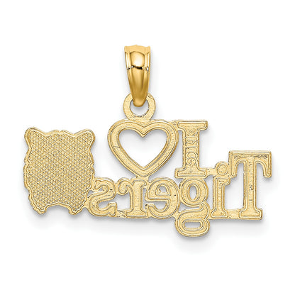14K I HEART TIGERS with Tiger Head Charm