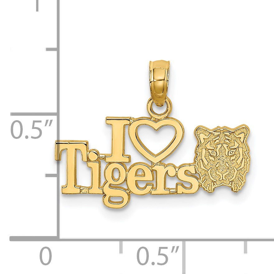 14K I HEART TIGERS with Tiger Head Charm