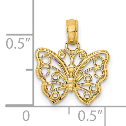 14K Cut-Out Small Butterfly Charm