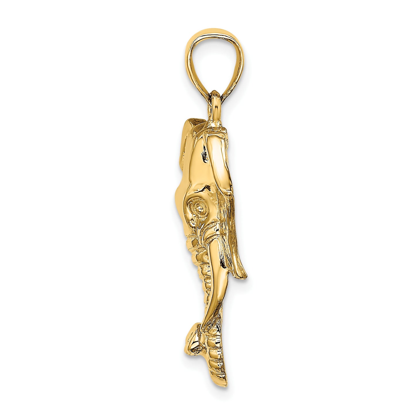 14K 2-D Elephant Head with Twisted Trunk Charm