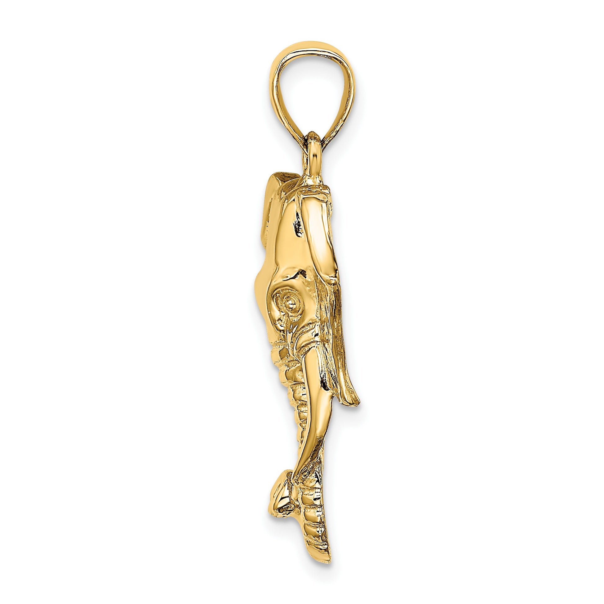 14K 2-D Elephant Head with Twisted Trunk Charm