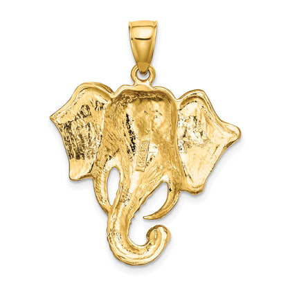 14K 2-D Elephant Head with Twisted Trunk Charm