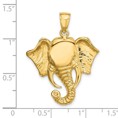 14K 2-D Elephant Head with Twisted Trunk Charm