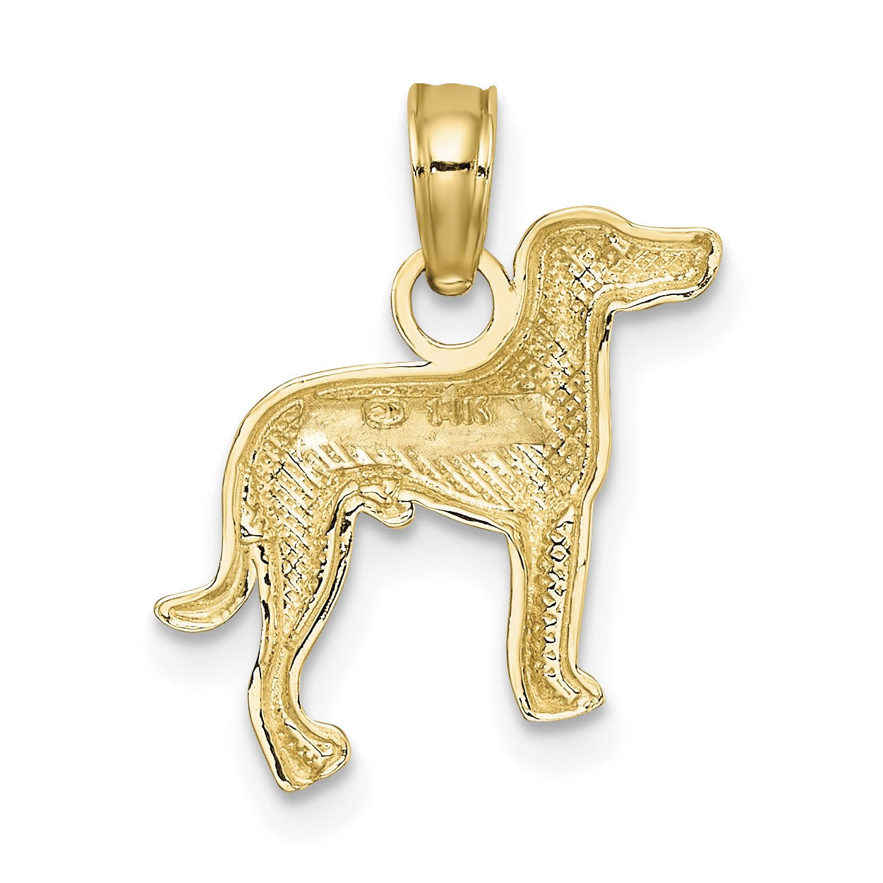14K Polished Greyhound Dog Charm