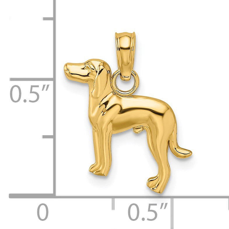 14K Polished Greyhound Dog Charm