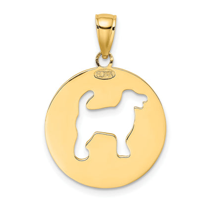 14K MY BEST FRIEND with Cut-out Dog Charm