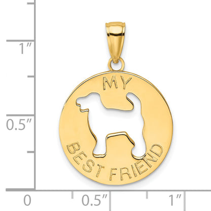 14K MY BEST FRIEND with Cut-out Dog Charm