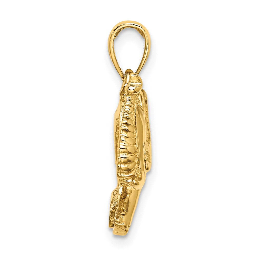 14K 2-D Elephant Running w/ Raised Trunk Charm