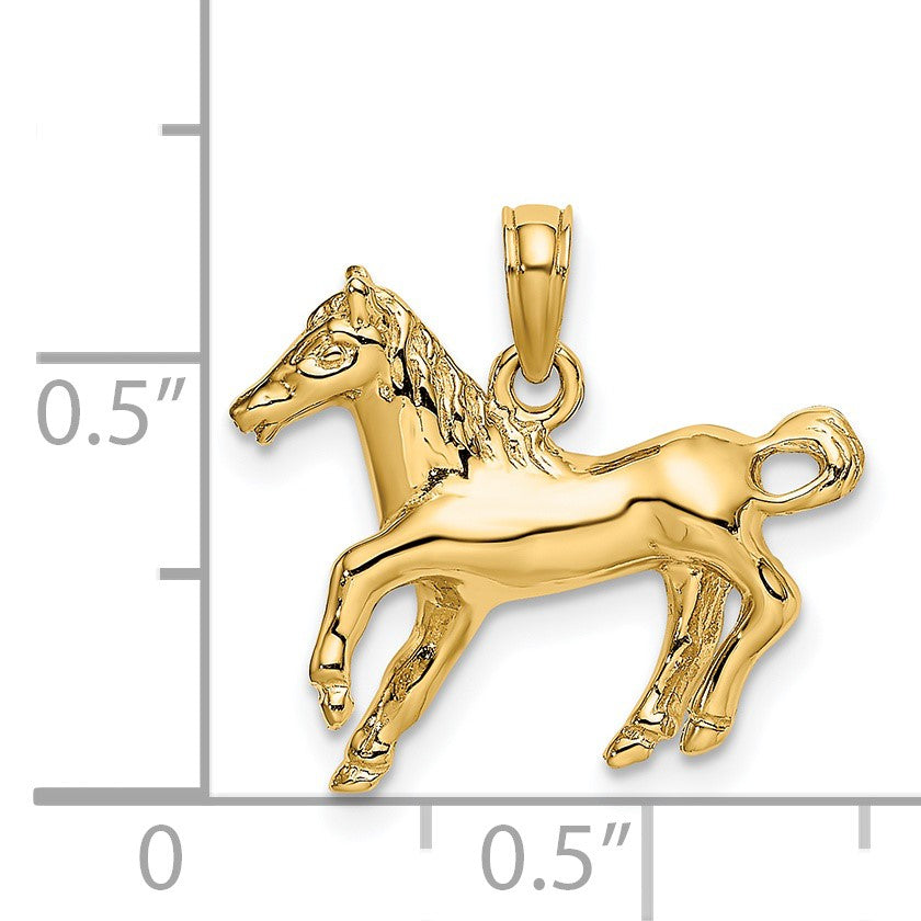 14K Cantering Horse Charm