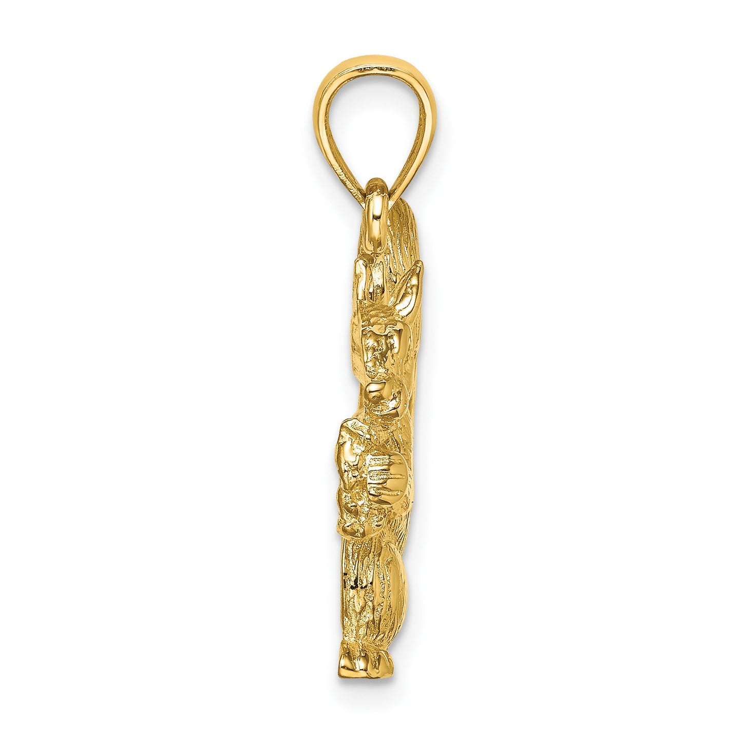 14K Textured Sitting Squirrel with Nut Charm