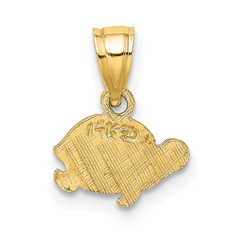 14K Flat and Textured Mini Turtle Charm