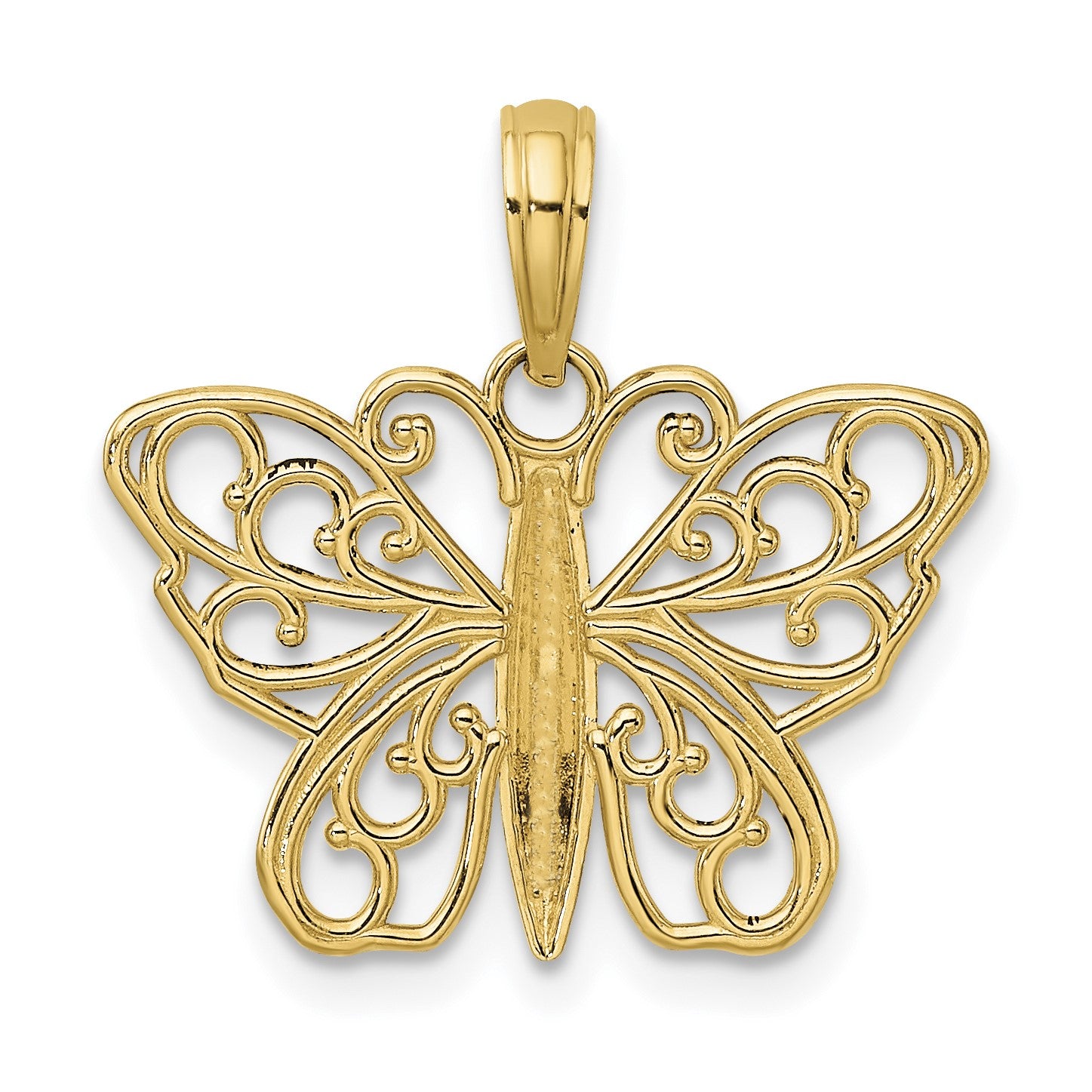14K Filigree Butterfly Charm