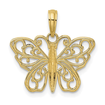 14K Filigree Butterfly Charm