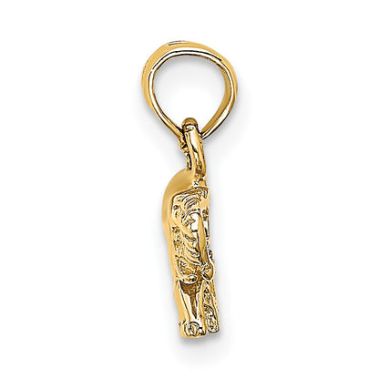 14K Polished Small Elephant Charm