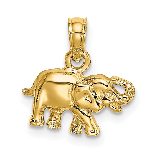 14K  Polished Small Elephant Charm