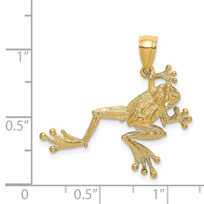 14K 2-D Textured Frog Charm