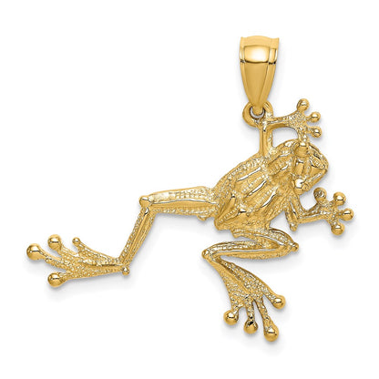 14K 2-D Textured Frog Charm