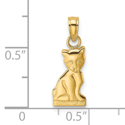 14K Mini Sitting Kitten Charm