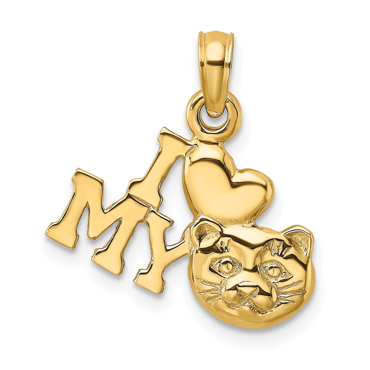 14K I HEART MY CAT Charm