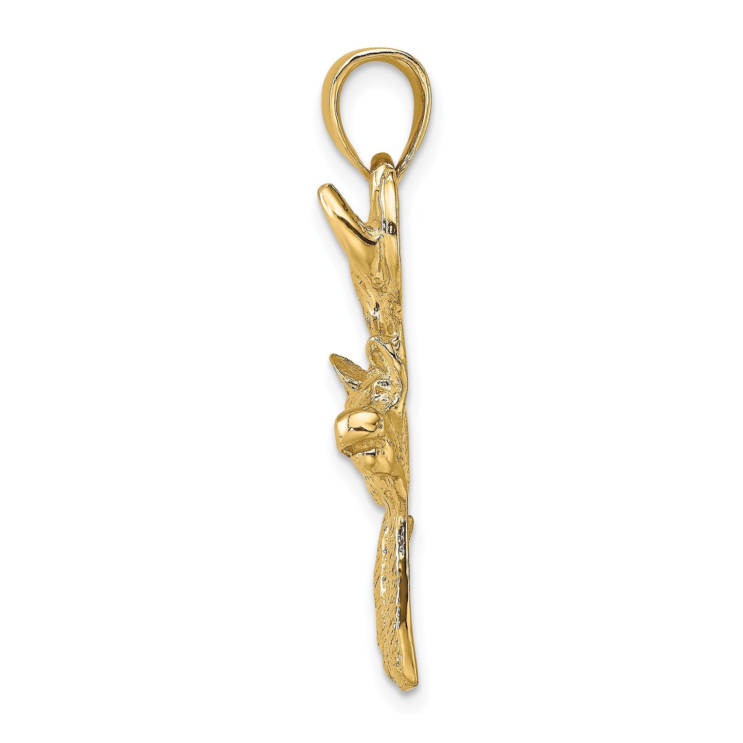 14K 2-D Deer Head 8-Point Buck Profile Charm