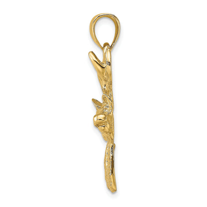 14K 2-D Deer Head 8-Point Buck Profile Charm