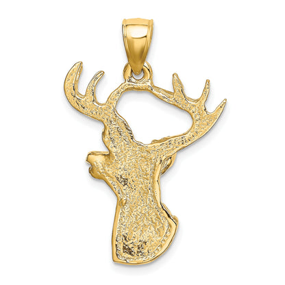 14K 2-D Deer Head 8-Point Buck Profile Charm