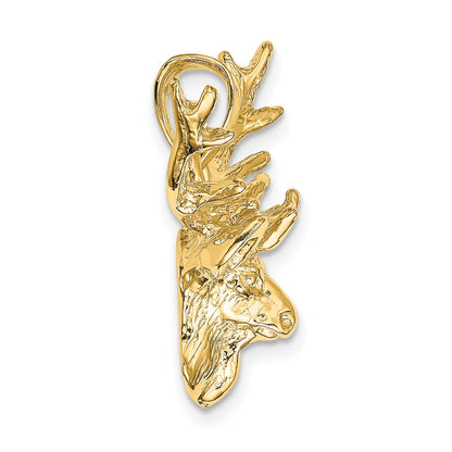 14K 2-D Deer Head 8-Point Buck Charm