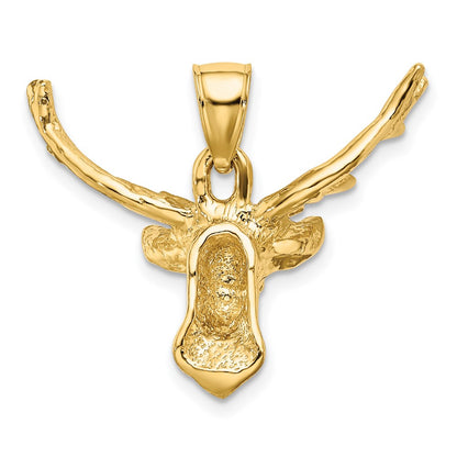 14K 2-D Deer Head 8 Point Buck Charm