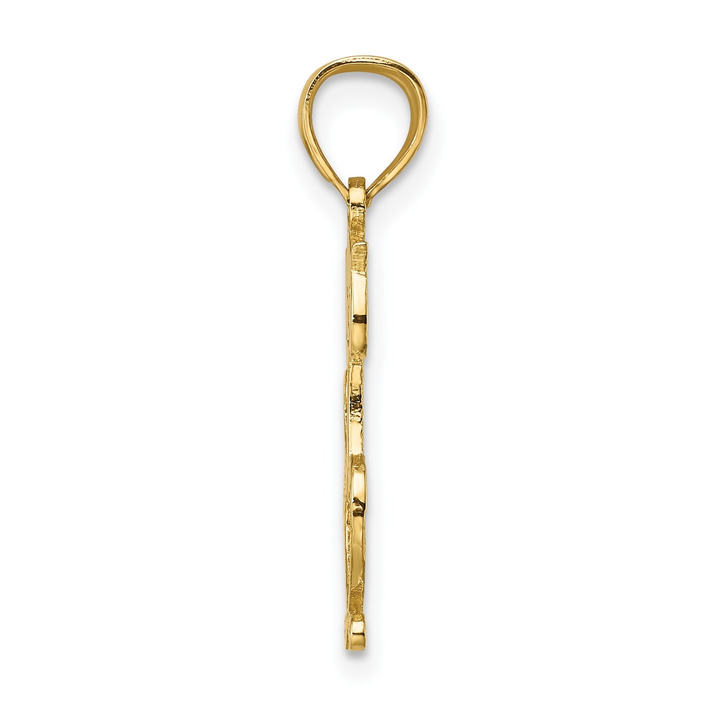14K Cut-Out Textured Cat Charm