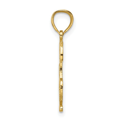 14K Cut-Out Textured Cat Charm