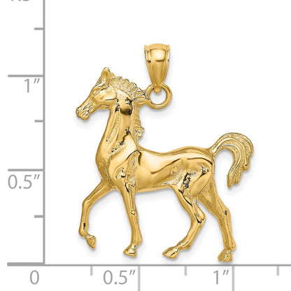 14K 3-D Polished Horse Charm