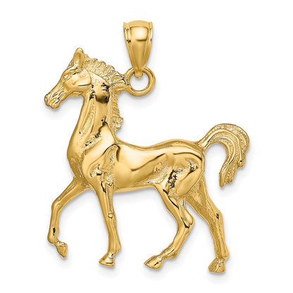 14K 3-D Polished Horse Charm