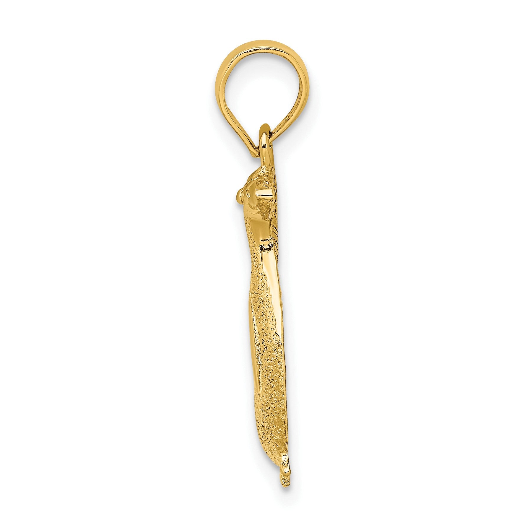 14K 2-D Polished and Textured Penguin Charm