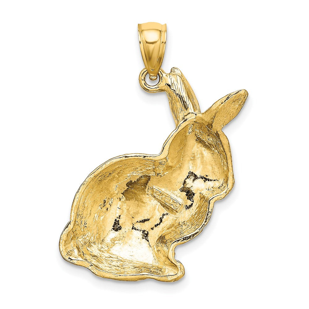 14K Textured Sitting Rabbit Charm