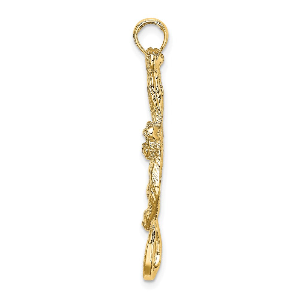 14K 2-D Textured Hanging Monkey Charm