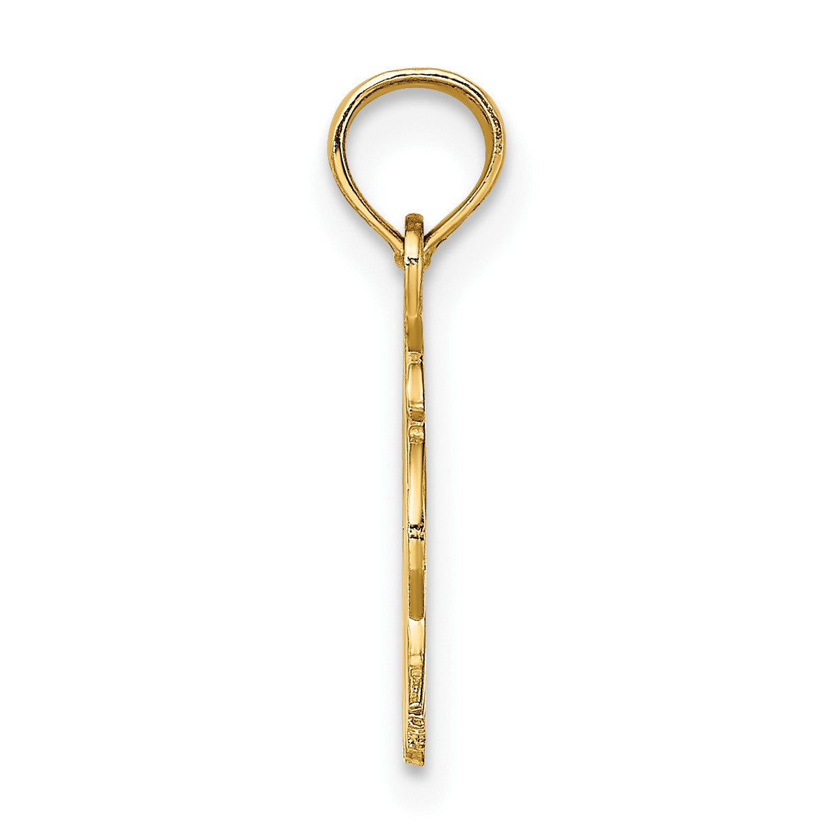 14K Textured Flat Eagle Head Charm