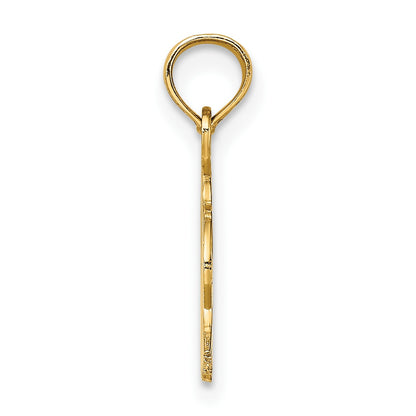 14K Textured Flat Eagle Head Charm