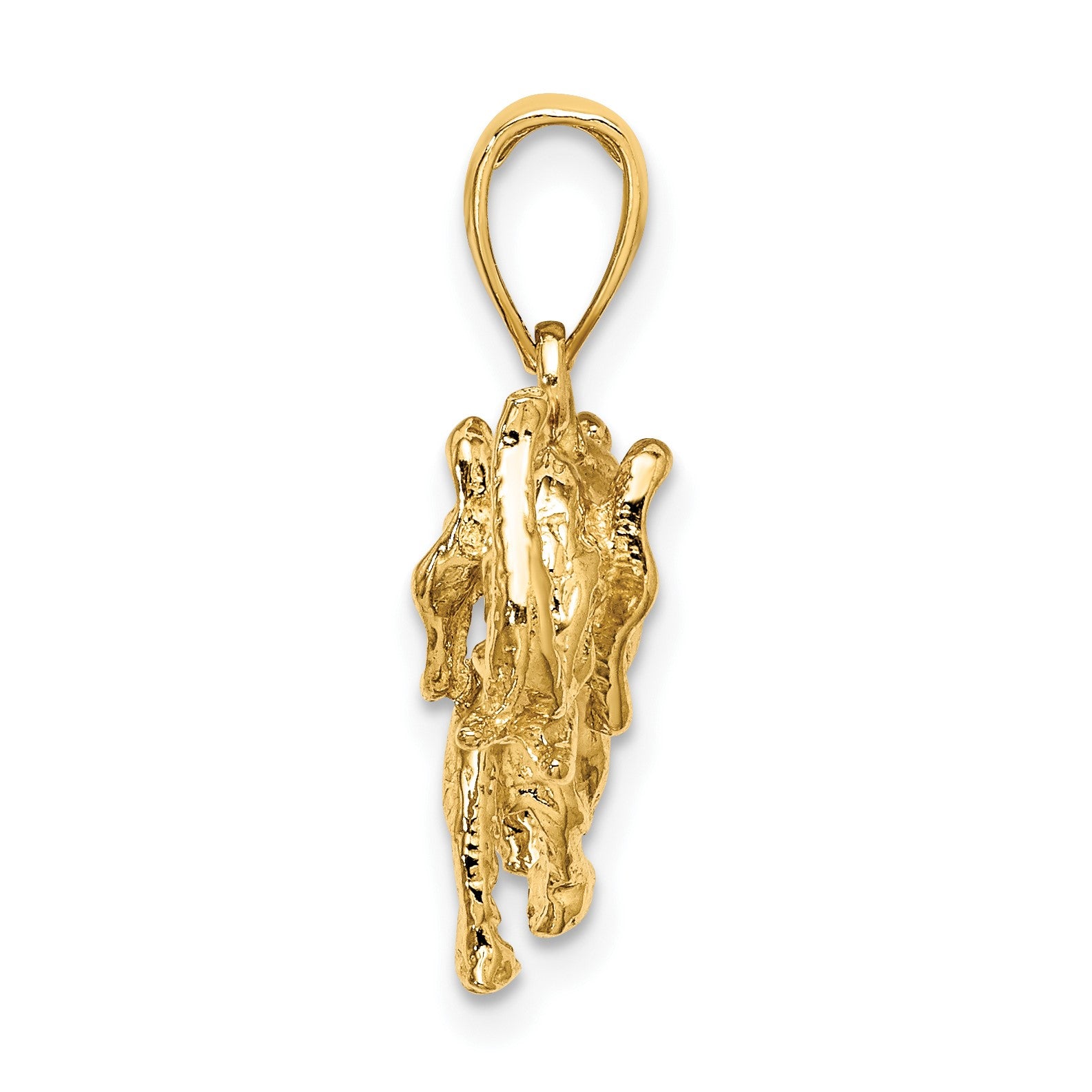 14K 3-D Elephant Profile with Tusk Charm