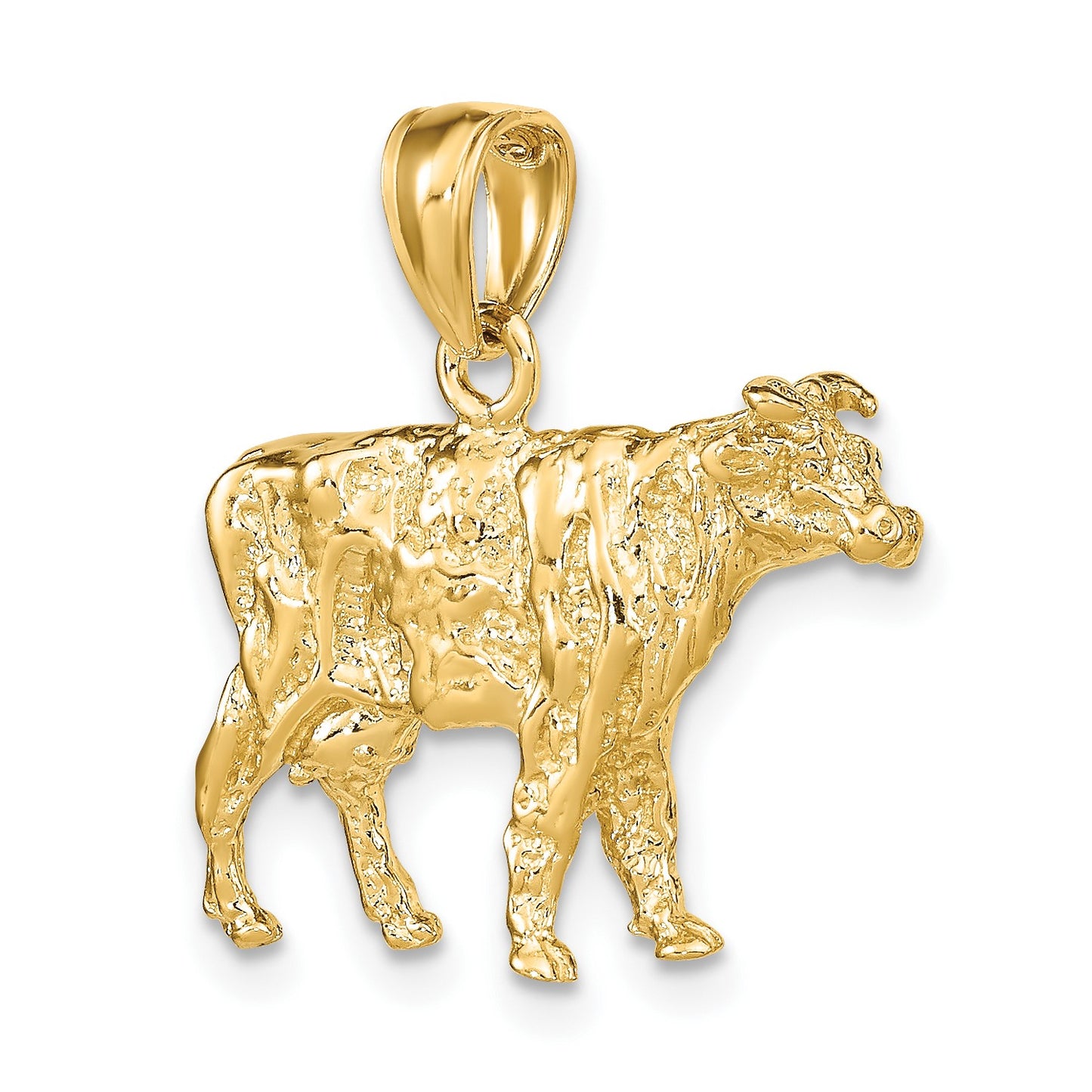 14K 3-D Cow Charm