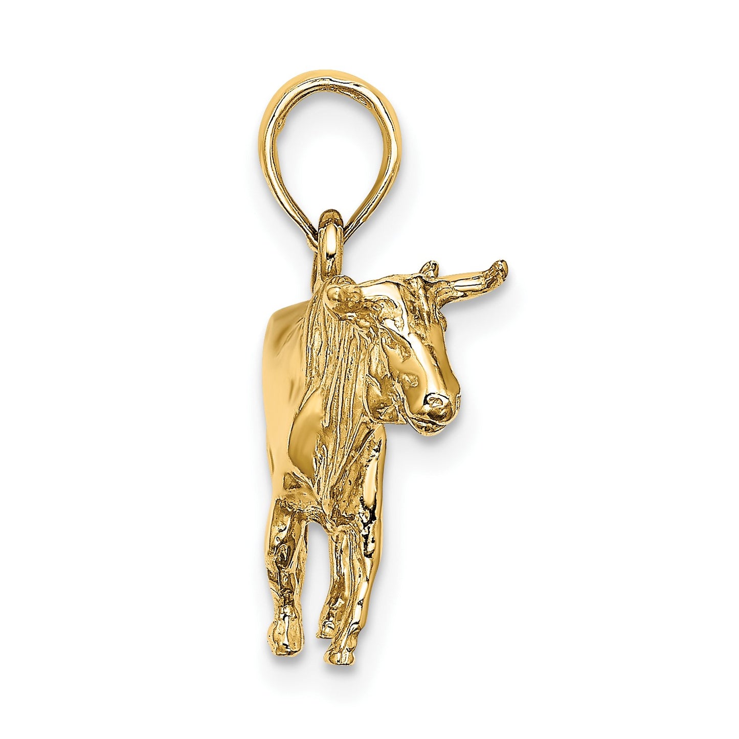 14K 3-D Bull with Horns Charm