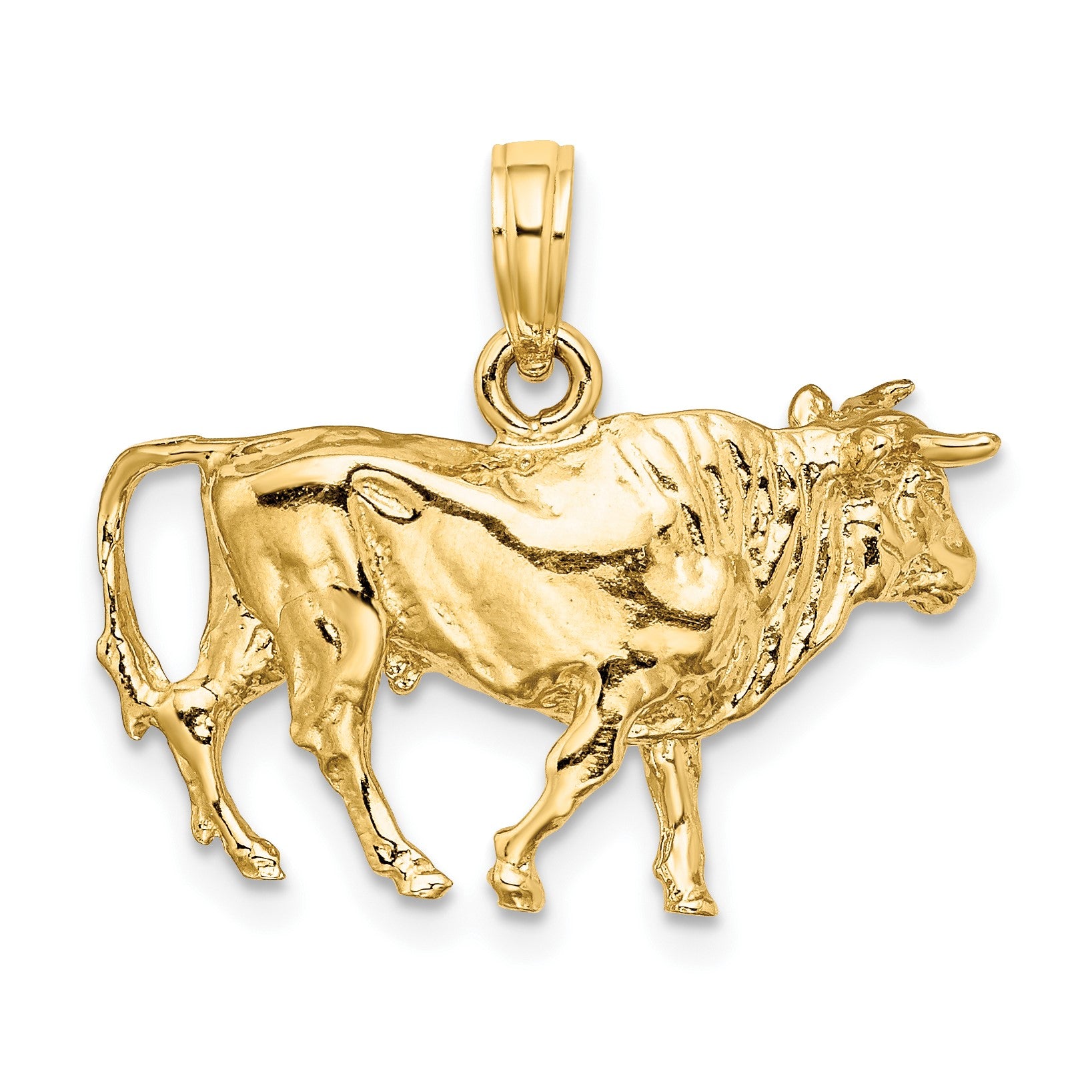 14K 3-D Bull with Horns Charm