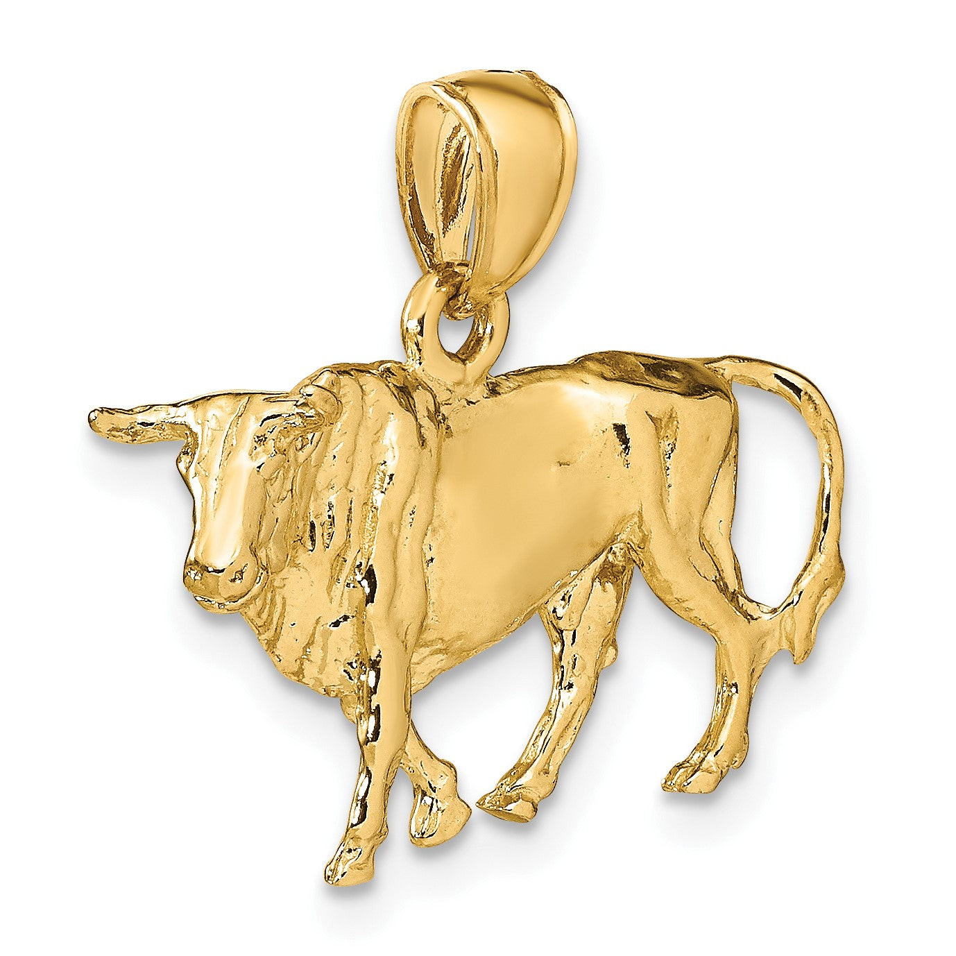 14K 3-D Bull with Horns Charm