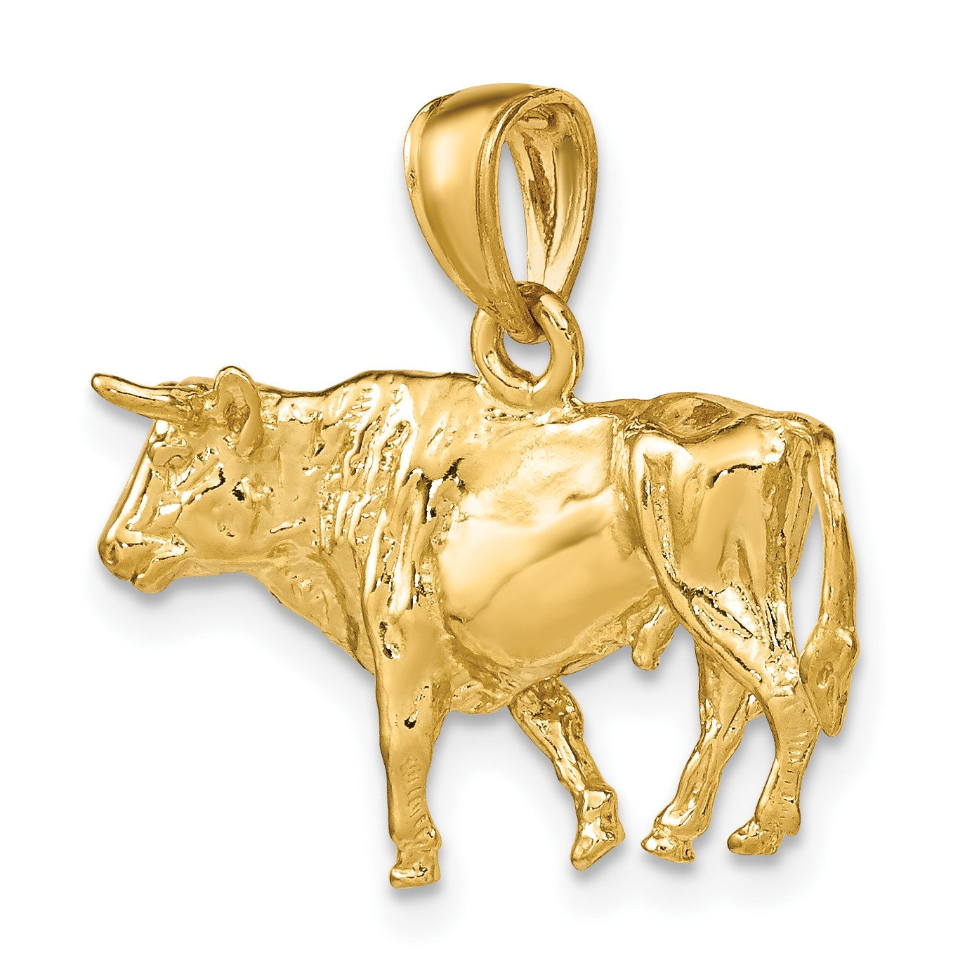 14K 3-D Bull with Horns Charm